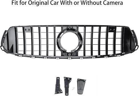 Front Bumper Center Grill For 2016 2017 2018 2019 2020 2021 2022 Mercedes-Benz GLC-Class GLC 300/300e/350e/43 SUV&Coupe With AMG Sport Package GT Style grille Black For W&WO Camera in Saudi Arabia