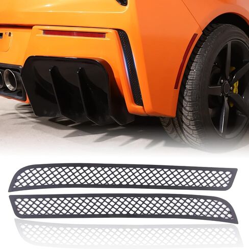 لكورفيت C7 المصد الخلفي الجانبي لشبكات تهوية الهواء غطاء إطاري متوافق مع كورفيت C7 2014-2019 غطاء فتحة التهوية الخلفي غير القابل للصدأ مدخل الهواء الواقي C7 الملحقات (أحمر) in Kuwait