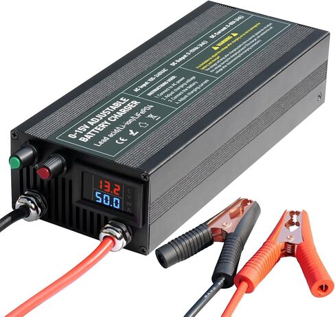 12V High Power Lifepo4 Charger Smart Battery Charger with 0-15V Adjustable Current and Voltage,Portable Power Adapter for 14.6V LiFePO4 Lithium Iron Rechargeable Battery(BL60) in Kuwait
