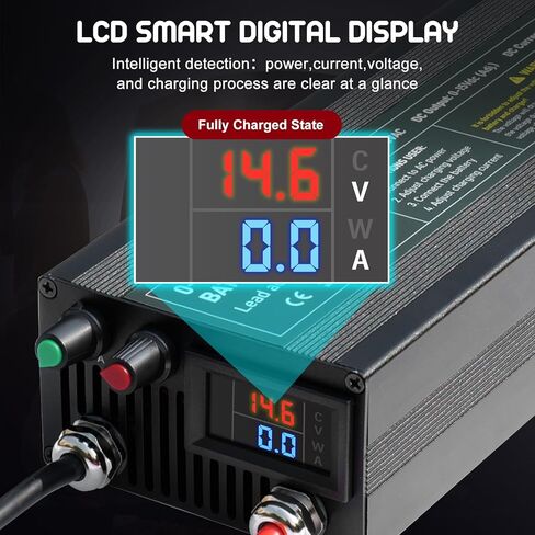 12V High Power Lifepo4 Charger Smart Battery Charger with 0-15V Adjustable Current and Voltage,Portable Power Adapter for 14.6V LiFePO4 Lithium Iron Rechargeable Battery(BL60) in Kuwait