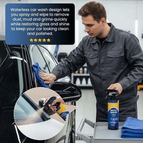 Car Coating Spray for Shine & Protection, Waterless Wash & Wax Polish Spray, Hydrophobic Gloss Booster, Helps Reduce the Look of Light Swirls, Oil Film & Glass Cleaner (1-PACK) in Saudi Arabia