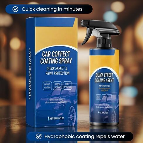 Car Coating Spray for Shine & Protection, Waterless Wash & Wax Polish Spray, Hydrophobic Gloss Booster, Helps Reduce the Look of Light Swirls, Oil Film & Glass Cleaner (1-PACK) in Saudi Arabia