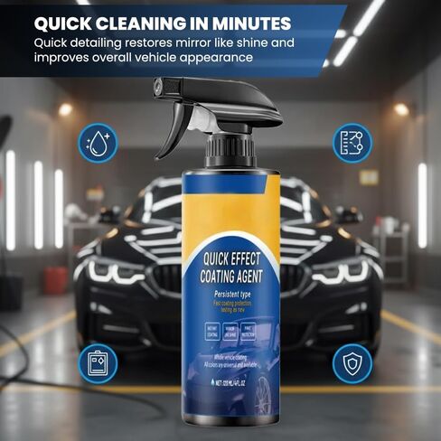 Car Coating Spray for Shine & Protection, Waterless Wash & Wax Polish Spray, Hydrophobic Gloss Booster, Helps Reduce the Look of Light Swirls, Oil Film & Glass Cleaner (1-PACK) in Saudi Arabia
