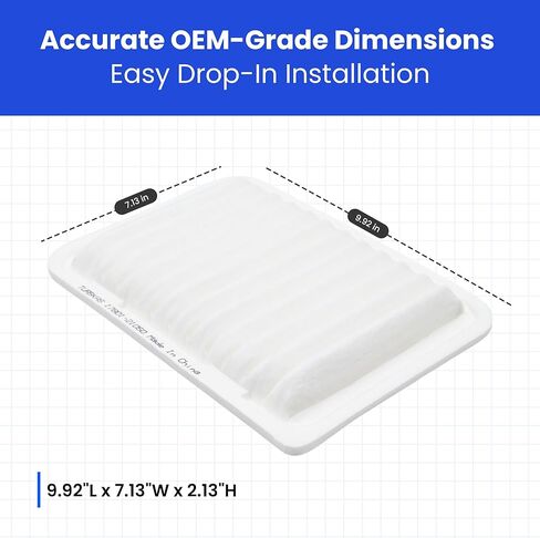 (CA10190) Replacement for Toyota/Scion Rigid Panel Engine Air Filter for Corolla 1.8L (2009-2019), Matrix Base (2009-2014), Yaris (2006-2018), Scion xD (2008-2014) in Saudi Arabia