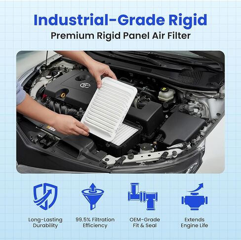 (CA10190) Replacement for Toyota/Scion Rigid Panel Engine Air Filter for Corolla 1.8L (2009-2019), Matrix Base (2009-2014), Yaris (2006-2018), Scion xD (2008-2014) in Saudi Arabia