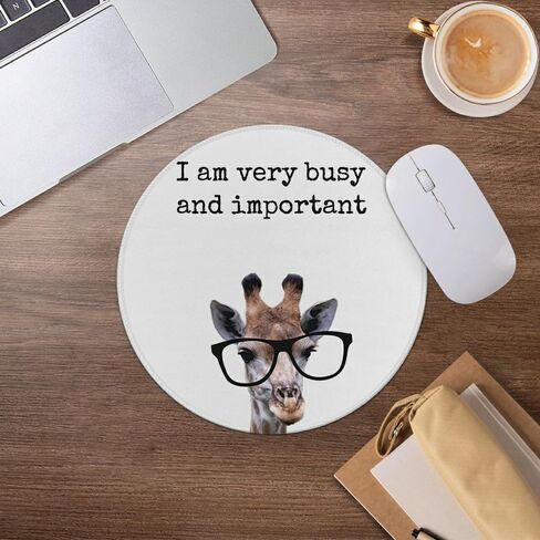 Funny Giraffe Mouse Pad, I Am Very Busy and Important Funny Mousepad for Desk Home Office Dorm Computers Laptop Accessories, 7.9x7.9 Inch in Saudi Arabia