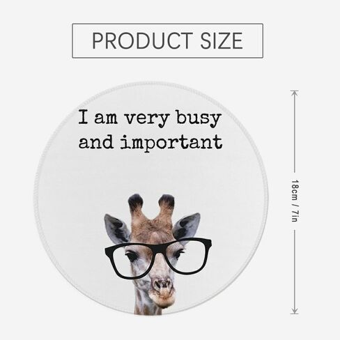 Funny Giraffe Mouse Pad, I Am Very Busy and Important Funny Mousepad for Desk Home Office Dorm Computers Laptop Accessories, 7.9x7.9 Inch in Saudi Arabia