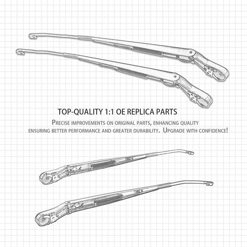 1 Pair Windshield Front Wiper Arm Compatible with Ford 2008-2016 F250 F350 F450 F550 Super Duty Replace OE 43516 43517 9C3Z17526B 7C3Z17527AA 9C3Z17527A 9C3Z17527B in Kuwait