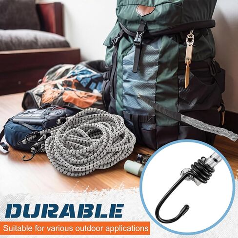 6 قطع من أسلاك بنجي طويلة للغاية بطول 96 بوصة مع خطافات بسمك 0.39 بوصة وأشرطة بنجي شديدة التحمل للأماكن الخارجية والتخييم وRVS والدراجات والبضائع وقابلة للتمدد حتى أكثر من 144 بوصة in Kuwait