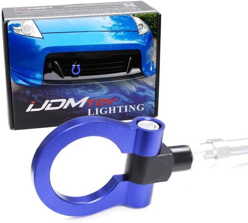 iJDMTOY حلقة خطاف سحب بنمط السباق الأحمر متوافقة مع Nissan 370Z GT-R Juke Infiniti G37 Q50 Q60 QX60 QX70 وما إلى ذلك، مصنوعة من الألومنيوم خفيف الوزن in Kuwait