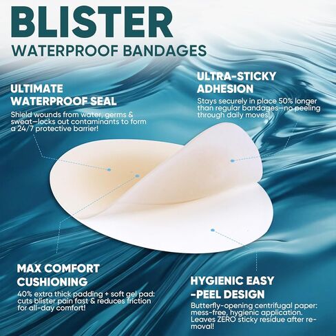 30 قطعة من ضمادات البثور الجل الغروانية المائية - وسادات بثور مقاومة للماء للقدمين والكعب وأصابع القدم - الوقاية والتعافي، الزفاف/الرياضة/أساسيات السفر in Kuwait