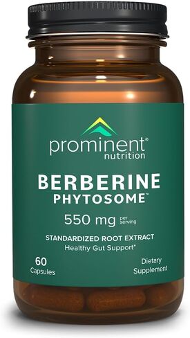 Berberine Phytosome Supplement - Healthy Gut Support - 550 mg, 60 Count in Kuwait