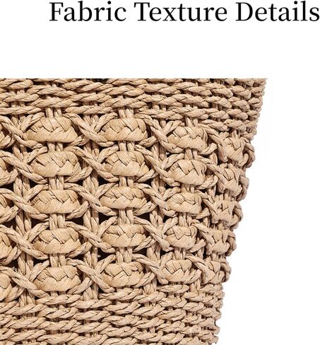 حقيبة كتف نسائية كبيرة منسوجة من القش، حقيبة شاطئ مصنوعة يدويًا ومحفظة صيفية مع سحاب للإغلاق in Kuwait