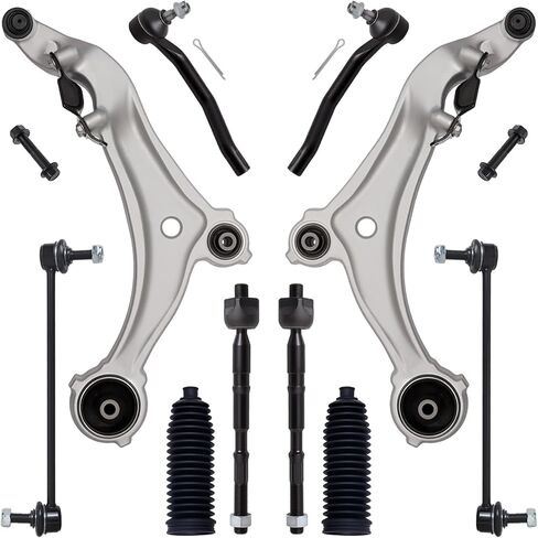 KEYOOG 10Pcs Front Lower Control Arm Kit w/Ball Joint Fit For 2011-2013 2014-2017 Ni-ssan Quest, Outer Inner Tie Rod End, Sway Bar Link, Boots (OE# 524-221 524-222 MS301200 K750783 EV801340 ES801267) in Saudi Arabia