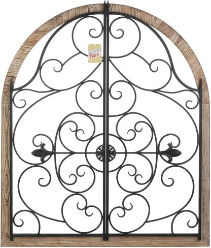 ديكور حائط مقوس من الخشب والحديد 30x1x35 in Kuwait