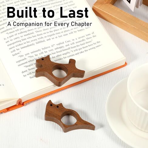 2 Pcs Cat Book Page Holder Wood Thumb Book Page Holders Personalized Thumb Bookmark Holder Durable Novel Reading Accessories for Reading Hands Free Books Lovers Readers Bookworms Accessories in Saudi Arabia