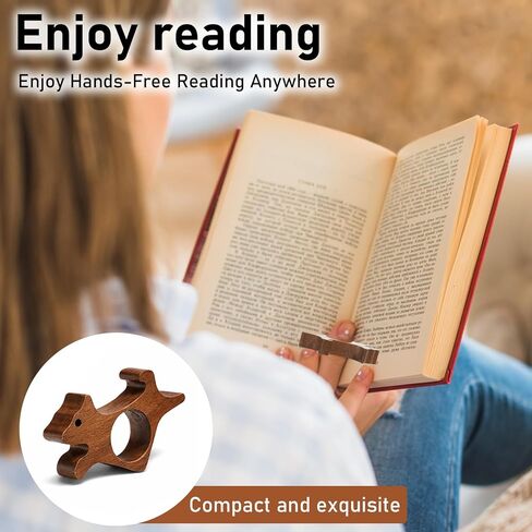 2 Pcs Cat Book Page Holder Wood Thumb Book Page Holders Personalized Thumb Bookmark Holder Durable Novel Reading Accessories for Reading Hands Free Books Lovers Readers Bookworms Accessories in Saudi Arabia