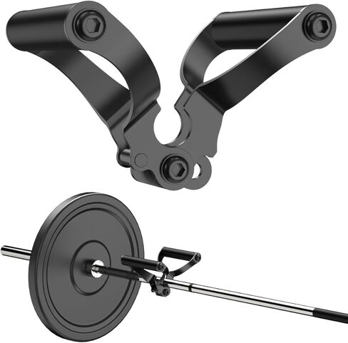 Double D Row,V Bar Landmine Handle Attachment for Barbell Bar, Handle Cable Attachment for Weight Workout with Non-Slip Rubber Handle, Fits Olympic Bars Strength Training Bars,Black in Saudi Arabia