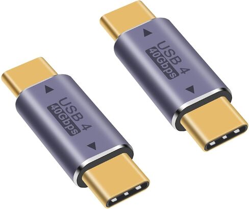 40Gbps USB C Adapter, USB C Male to Male Adapter, USB Type C Extender Support 100W, 40Gbps, 8K Suitable for Laptop, Tablet and More Type C Devices (2-Pack) in Saudi Arabia