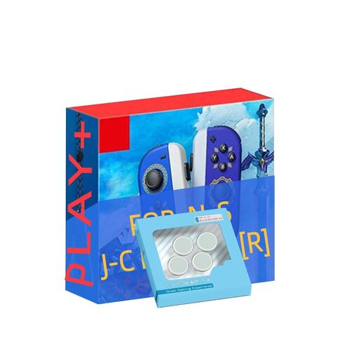 Play+ For Switch/Controller L/R Red & Blue، لوحات تحكم لاسلكية وأشرطة معصم، متوافقة مع N-Switch/Lite/OLED، لوحة ألعاب مزودة باهتزاز مزدوج/6 محاور جيروسكوبية/مستشعر حركة/إيقاظ/لقطة شاشة، تتضمن حافظة واقية وأغطية عصا التحكم. (الأحمر والأزرق) in Saudi Arabia