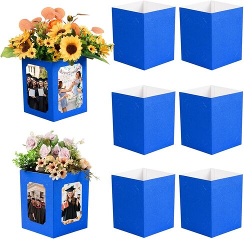 FOBSME 6 PCS Graduation Picture Box Centerpieces for Table 6/7 Inch Red Photo Frame Display Picture Table Props Boxes for Congrats Grad Party Favors, Wedding, Birthday Table Decoration in Kuwait
