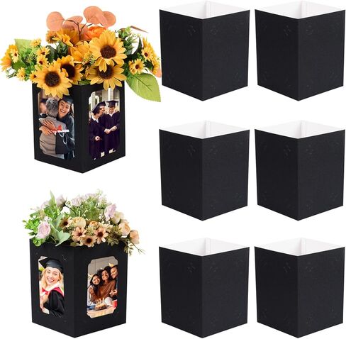 FOBSME 6 PCS Graduation Picture Box Centerpieces for Table 6/7 Inch Red Photo Frame Display Picture Table Props Boxes for Congrats Grad Party Favors, Wedding, Birthday Table Decoration in Saudi Arabia