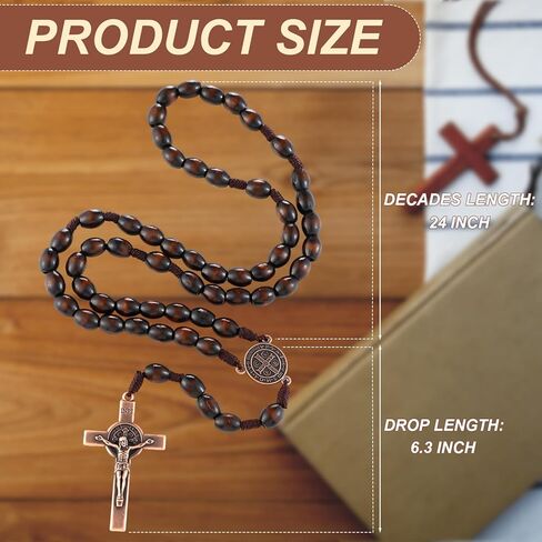 Yookeer 2 Pcs Virgin Mary and Child Icon Tabletop Decor Virgin Mary Catholic Ornament with Wooden Catholic Rosaries for Christian Gifts in Saudi Arabia