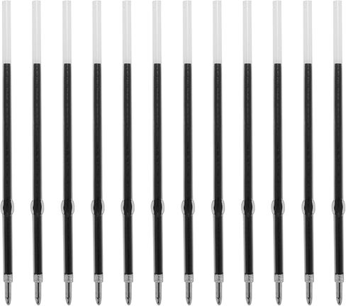 عبوات قلم حبر أسود مقاس 3.86 بوصة للأقلام ذات أطراف القلم، نقطة متوسطة 1 مم (12 عبوة، أسود) in Kuwait