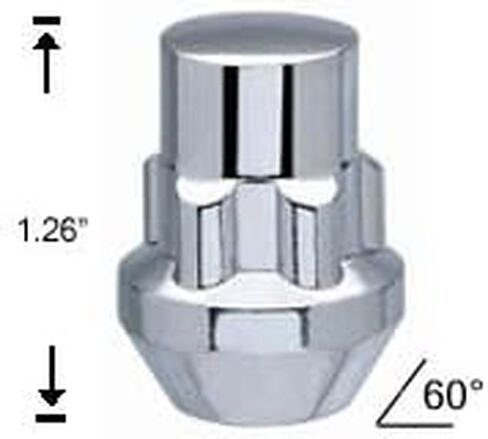 (4) 12x1.25 Chrome Closed Acorn Locking Lug Nuts/Wheel Locks M12x1.25 + Socket Key in Kuwait