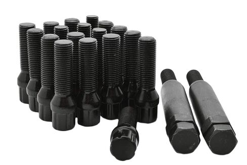 20 Pc Black Spline Tuner Lug Bolts M12x1.25 | 28mm OEM Shank Size | + 2 Sockets in Saudi Arabia