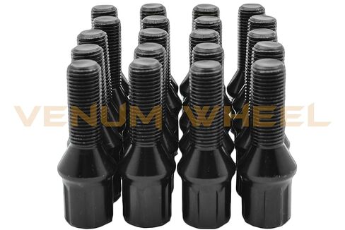20 Pc Black Spline Tuner Lug Bolts M12x1.25 | 28mm OEM Shank Size | + 2 Sockets in Saudi Arabia