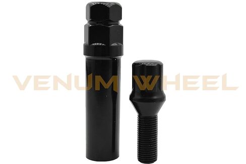 20 Pc Black Spline Tuner Lug Bolts M12x1.25 | 28mm OEM Shank Size | + 2 Sockets in Saudi Arabia