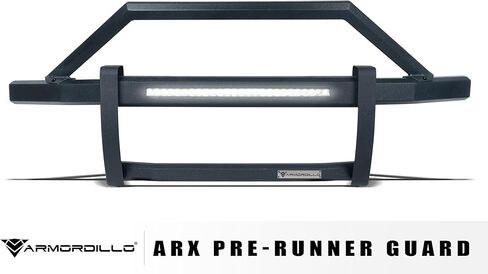 Armordillo Arx LED واقي ما قبل العداء متوافق مع 2022-2025 Toyota Tundra | 8737767 | أسود محكم | واقي شبكة ما قبل العداء | واقي ممتص للصدمات | شريط إضاءة LED مقاس 26 بوصة in Saudi Arabia