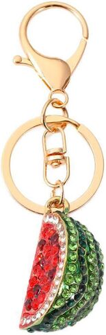 Creative Watermelon Design Cute Sparkling Keychain Funny Key Chain Keyring Bag Wallet Accessories for Women in Kuwait