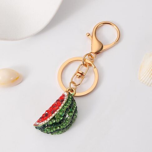 Creative Watermelon Design Cute Sparkling Keychain Funny Key Chain Keyring Bag Wallet Accessories for Women in Kuwait