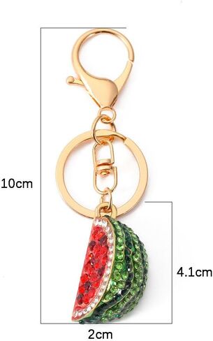 Creative Watermelon Design Cute Sparkling Keychain Funny Key Chain Keyring Bag Wallet Accessories for Women in Kuwait
