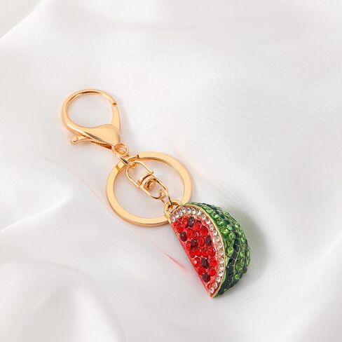 Creative Watermelon Design Cute Sparkling Keychain Funny Key Chain Keyring Bag Wallet Accessories for Women in Kuwait