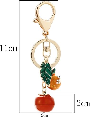 Lovely Orange Design Cute Sparkling Keychain Funny Key Chain Keyring Bag Wallet Accessories for Women in Kuwait