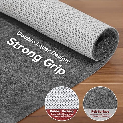 Songrey Non Slip Rug Pad Gripper 8 x 10 Ft, Thick Felt Fabric with Anti Skid Backing, Carpet Pad for Hardwood Floors, Keep Area Rugs in Place and Safe in Saudi Arabia