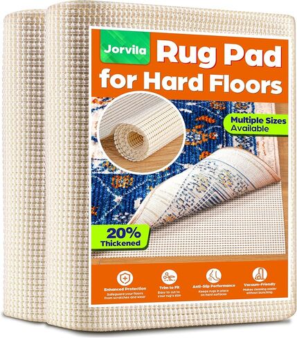 Non-Slip Rug Pad Gripper 2x8 Feet, Anti Skid Mat for Kitchen Hallway Runner Rug, Keep Rugs in Position and Safe, Thick Cushioned Carpet Pad for Hardwood Floors Protection in Saudi Arabia