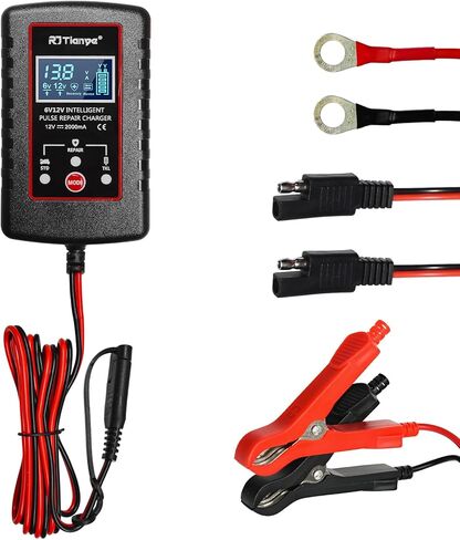 Car Battery Charger, 6V/12V Smart Pulse Battery Repair & Desulfator with ASE Adapter Cable, Intelligent Automatic Trickle Charger Maintainer for Car Truck Motorcycle Marine in Kuwait