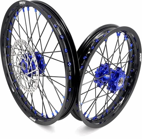 KKE1.6 * 19" & 1.85 * 16" E-moto Spoked Upgraded version Wheels Rim Fit Surron Light Bee-x 2019-2025 with 220MM Disc Dirt and Siver Adapter Electric Bike in Kuwait