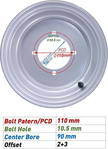 WANDA 21x7-10 ATV Tire & Wheel with 4 Lugs on 110mm PCD 2+3 offset Silver Wheel 10237,PK 2 in Saudi Arabia
