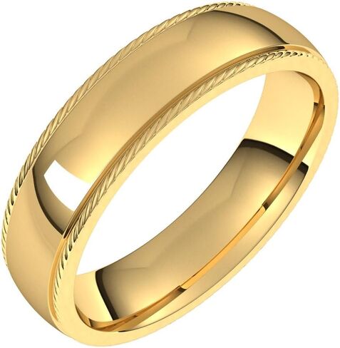 Rope Sides Wedding Band Comfort Fit Solid 925 Sterling Silver Real 10k 14k 18k Yellow Rose White Gold OR Platinum Ring Classic Domed Plain 3mm 4mm 6mm 8mm in Saudi Arabia