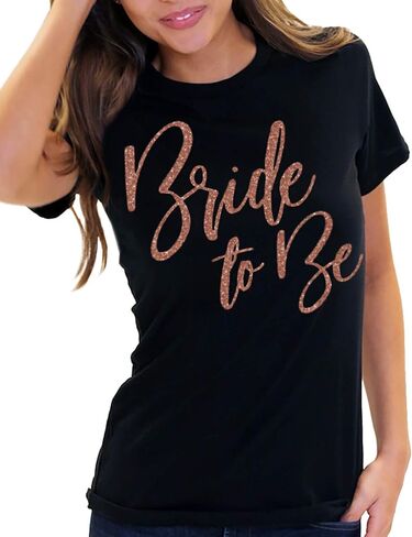Bride & Bridal Party Shirts - Bride Tribe Wedding Tees for Bridesmaid, Maid of Honor - Rose Gold Bachelorette Party T-Shirt in Saudi Arabia