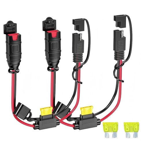 محول GC009 X-Connect SAE مناسب لملحقات شاحن بطارية NOCO، سلك نحاسي نقي 14AWG وصمام 20A، قابس مقاوم للماء، للتوصيلات السريعة بالفعل على الدراجات النارية والسيارات وATVs وUTVs (عبوة من قطعتين) in Kuwait