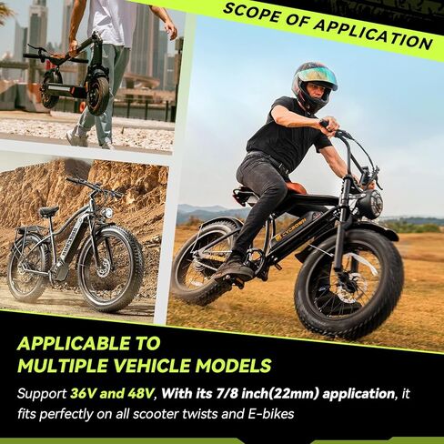 20X صمام خانق كامل 12 فولت - 72 فولت، صمام خانق للدراجة الإلكترونية للدراجات الكهربائية، دراجة جبلية، سكوتر مع موصل مقاوم للماء ومفك براغي in Kuwait