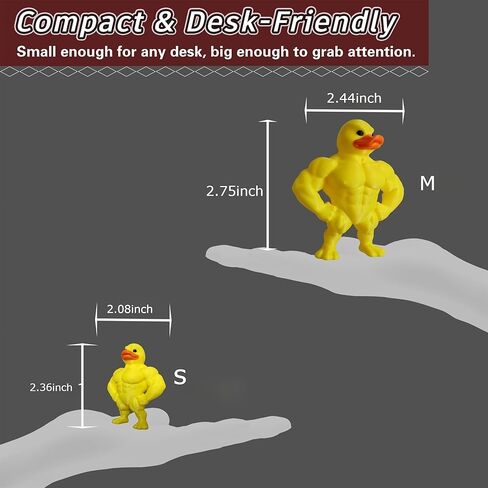 Muscle Duck Figurine, Funny Desk Decor Statue, Muscular Duck Desktop Figurine, Gifts for Gym People, Gym Decor for Men (Yellow,M) in Saudi Arabia