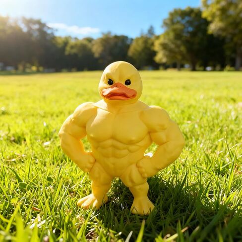 Muscle Duck Figurine, Funny Desk Decor Statue, Muscular Duck Desktop Figurine, Gifts for Gym People, Gym Decor for Men (Yellow,M) in Saudi Arabia