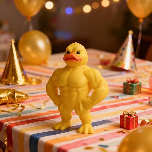 Muscle Duck Figurine, Funny Desk Decor Statue, Muscular Duck Desktop Figurine, Gifts for Gym People, Gym Decor for Men (Yellow,M) in Saudi Arabia